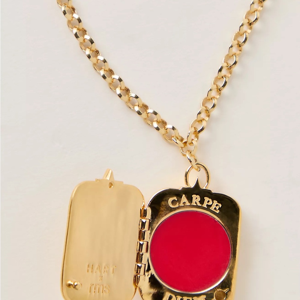 SOLD OUT HART x RMS Beauty Lip2Cheek Locket + Gold Rolo Chain - Picture 3 of 4